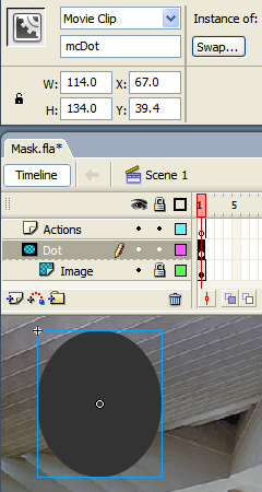 The dot is given an instance name