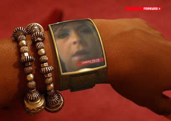 The video playing through the bracelet.